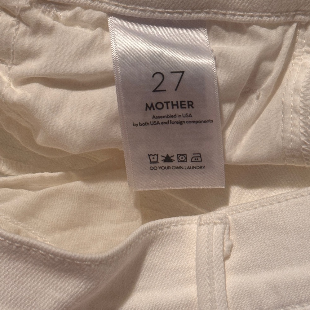 MOTHER The Hustler Ankle Fray White Jeans - Picture 10 of 10